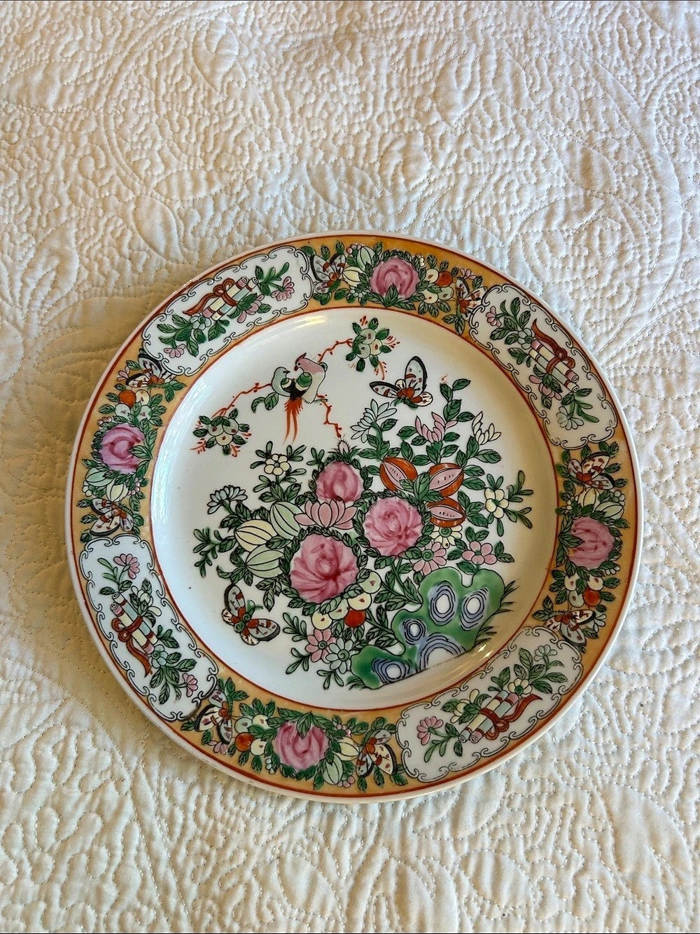 Homer Laughlin Floral Scenic Dinner Plate White & Multi